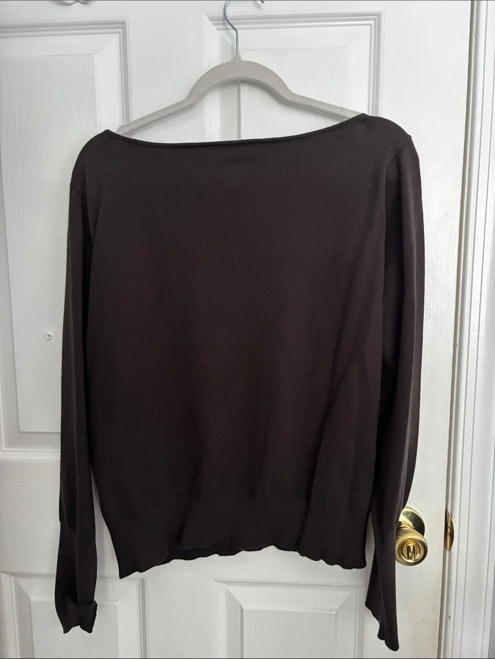 Calvin Klein Jeans Women's Dark Brown Boat Neck Sweater